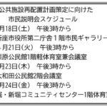 公共施設再配置計画策定に向けた市民説明会スケジュール